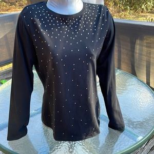 Long Sleeve Stretch Rhinestone Top